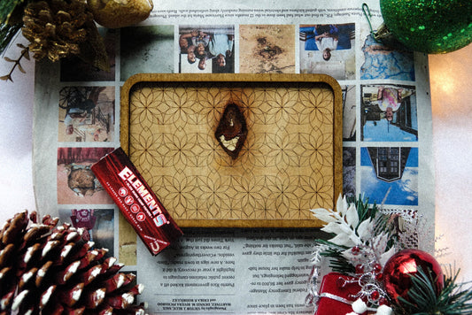 Recycled Maple Wood Flower of Life Mini Tray - 6x4 in