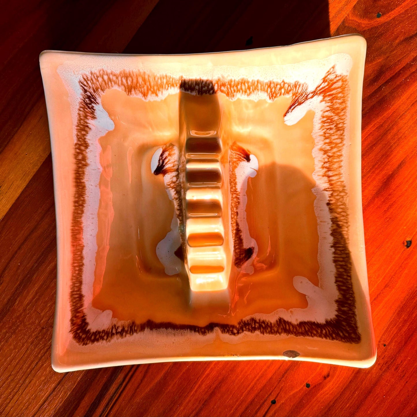 Ceramic 70’s Square Ashtray - Vintage