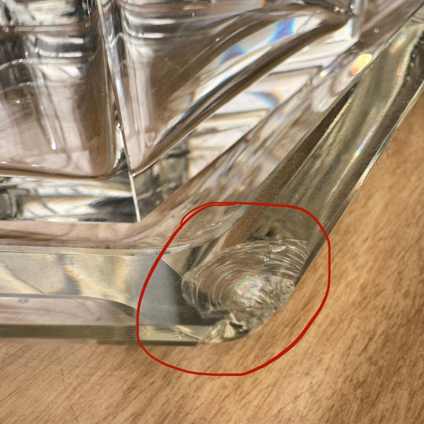 Crystal Glass Hexagon 70’s Ashtray or Candy Dish Set