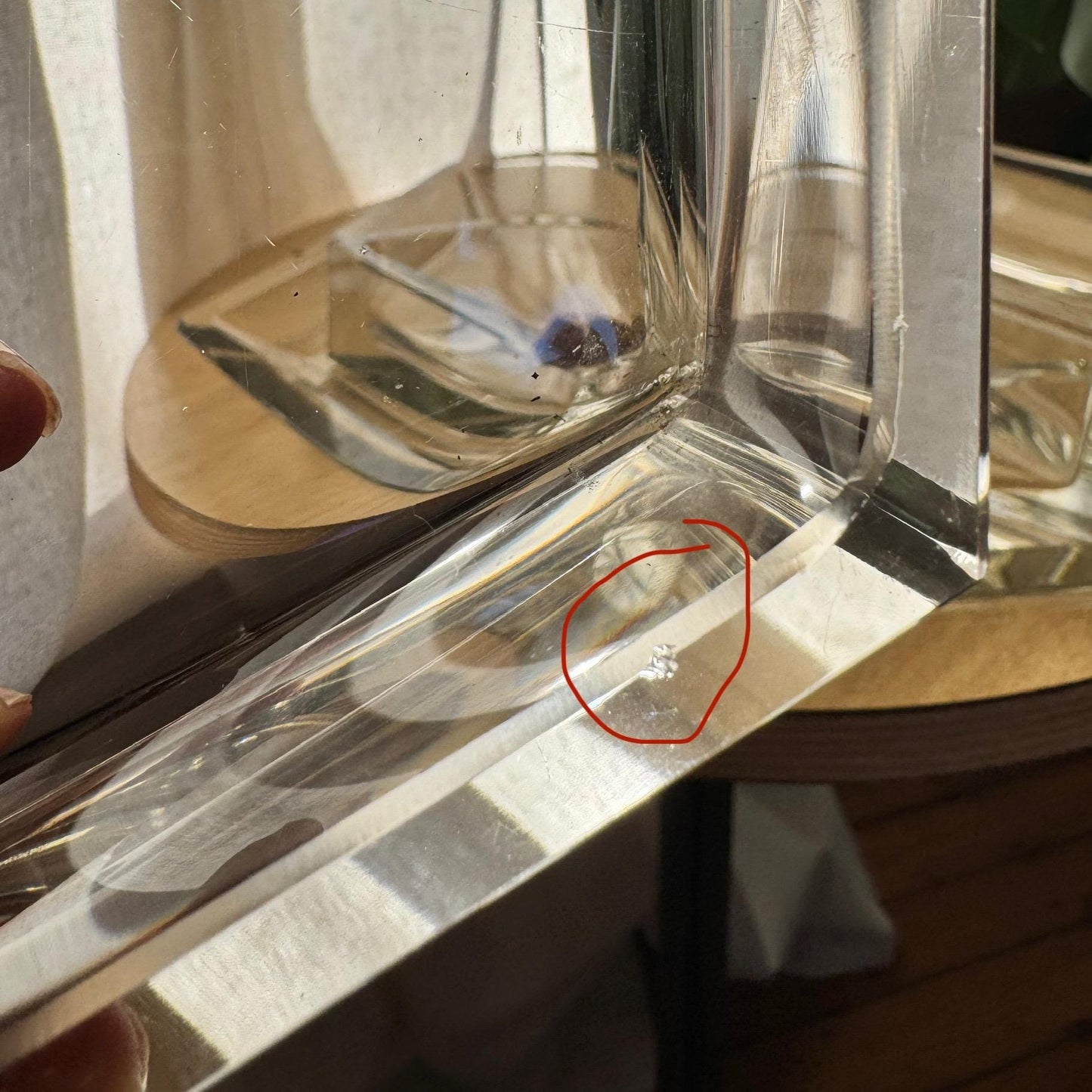 Crystal Glass Hexagon 70’s Ashtray or Candy Dish Set