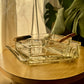 Crystal Glass Hexagon 70’s Ashtray or Candy Dish Set