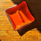 Orange Cube Ceramic Ashtray - 70s/80 era - Vintage
