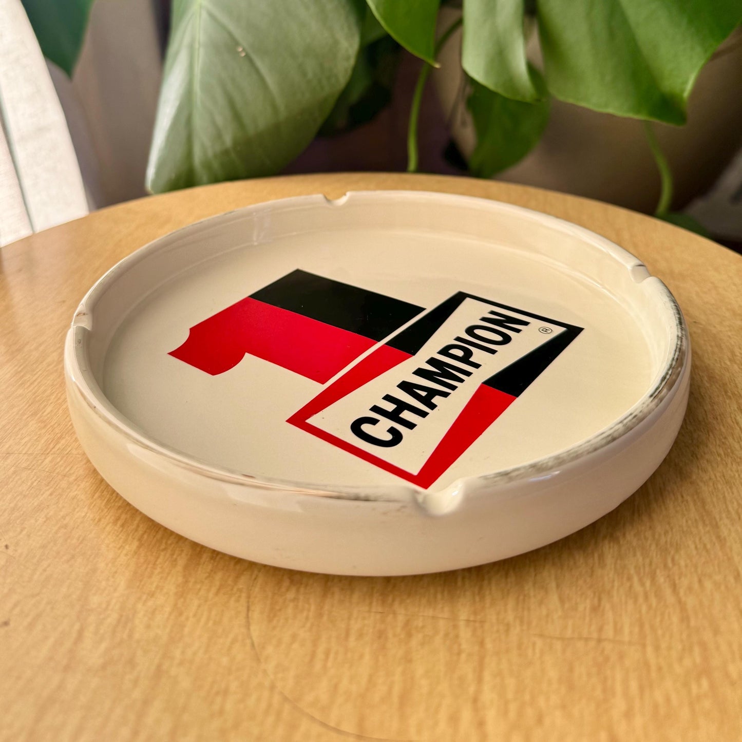 Champion Brand Round Ceramic Ashtray