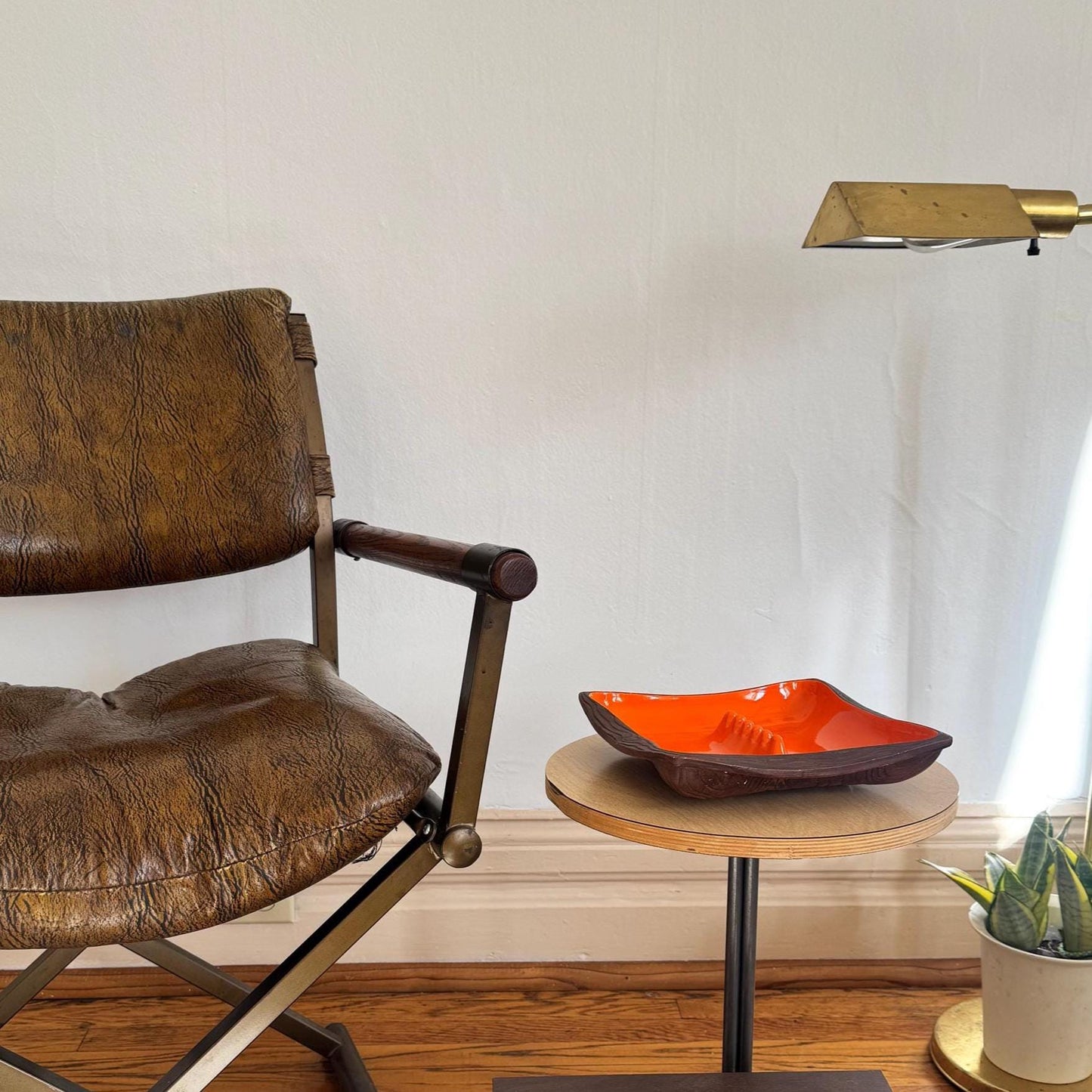 Orange Cube Ceramic Ashtray - 70s/80 era - Vintage